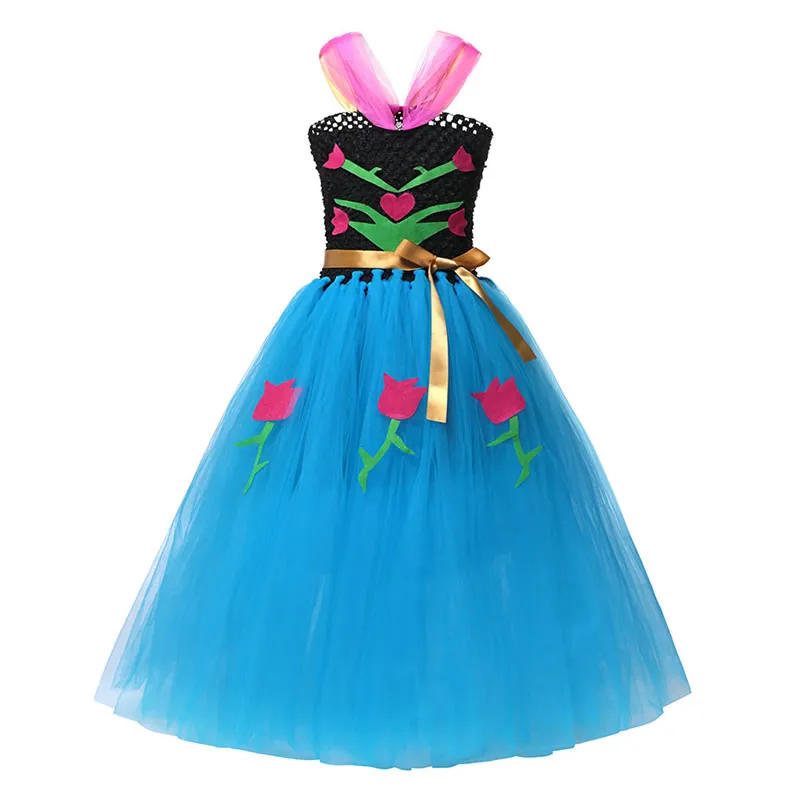 Платье Снежной Королевы для девочек 2 платья Эльзы Бальное платье со снежинками