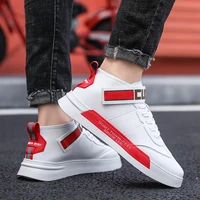 mens fashion ankle high upper cement shoes running men breathable shock absorbing casual outdoor sneakers joker pu white shoes