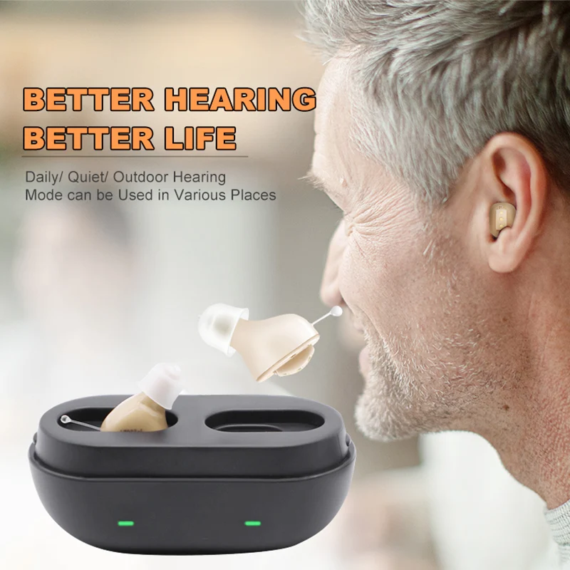 

Миниатюрный Невидимый усилитель слухового аппарата, портативные беспроводные наушники-вкладыши, слуховой аппарат для пожилых людей, устро...
