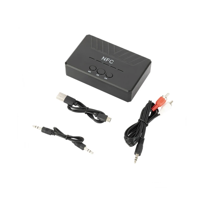 

HOT Bluetooth 5.0 Receiver Wireless 3.5 Mm Jack AUX NFC to 2 RCA Audio Stereo Adapter