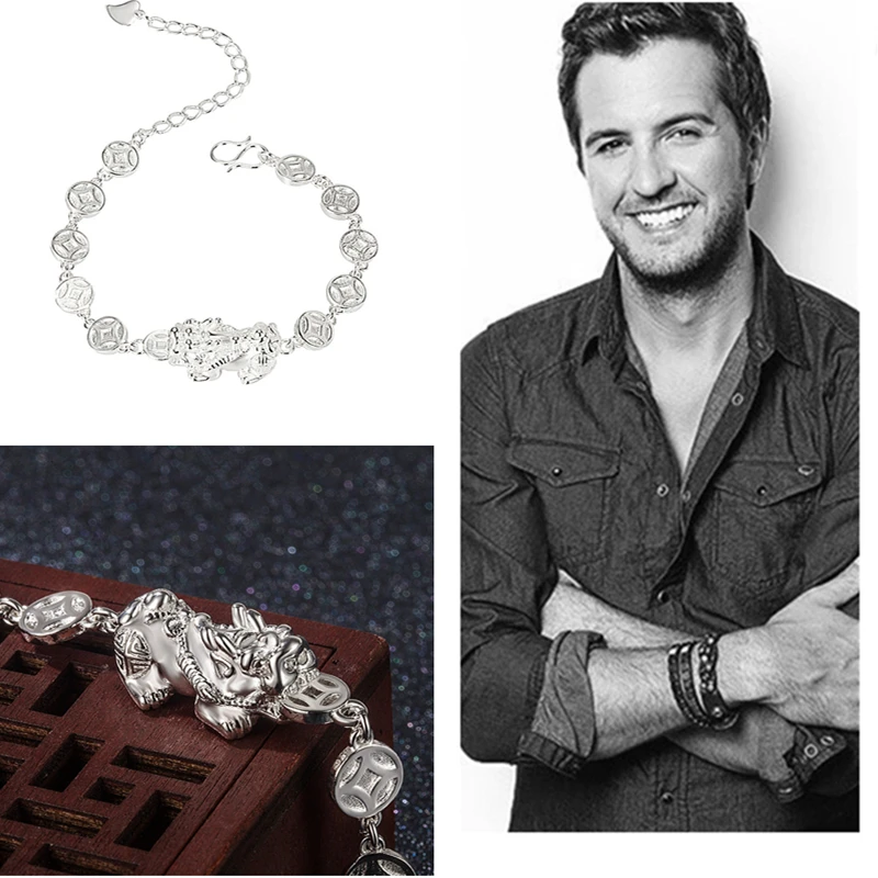 Мужской браслет из серебра 925 пробы с монетками и животными | Украшения