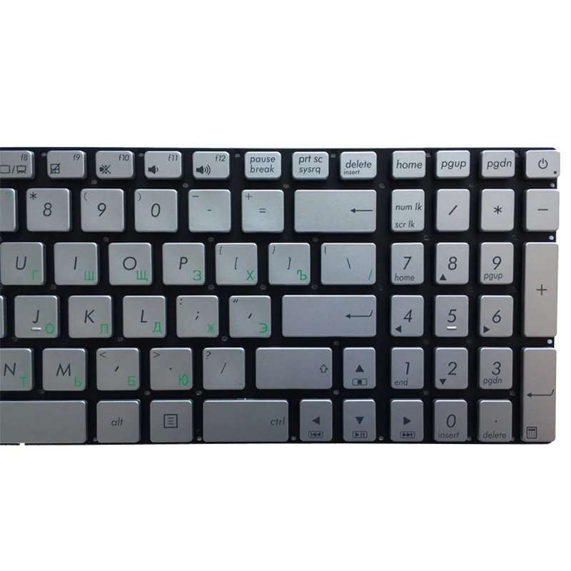 Русская Серебряная клавиатура для ноутбука ASUS GL752 GL752V GL752VL GL752VW GL752VWM ZX70 ZX70VW G58 G58JM