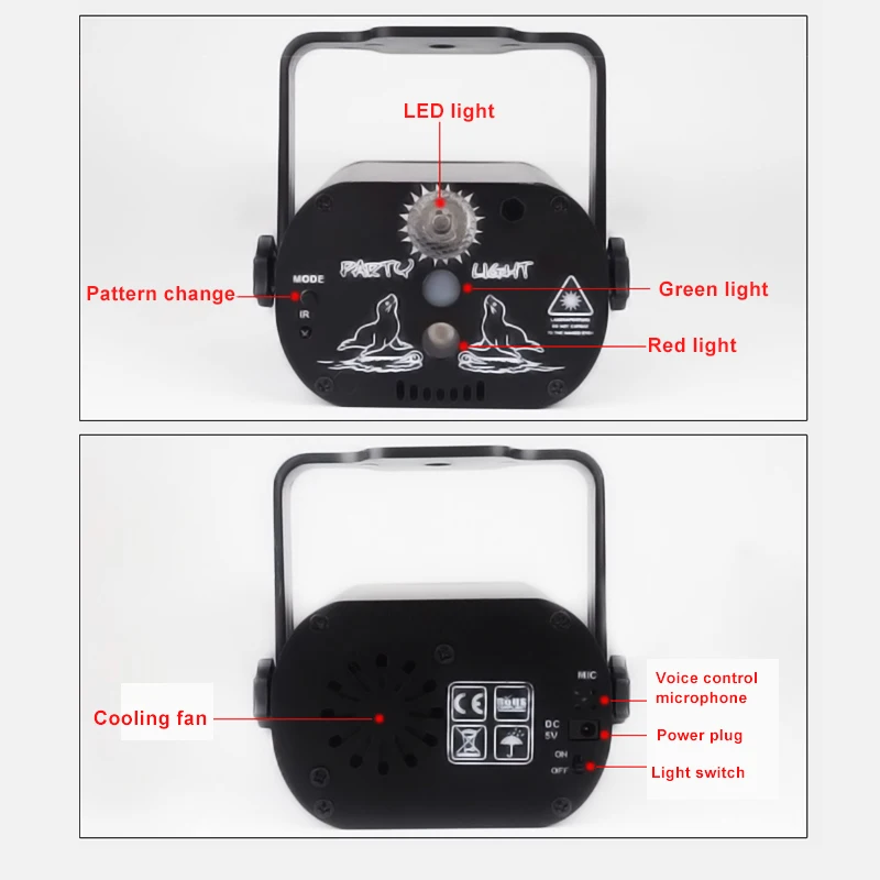 

Hot 60 Patterns RGB LED Stage Light Remote Control Colorful Rotating Projection Lamp KTV Bar Stage Light Best Price