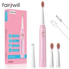 Fairywill Ультразвуковая электрическая зубная щетка FW-507 5 режимов Перезаряжаемый USB зарядное устройство сменные головки зубных щеток Набор для взрослых