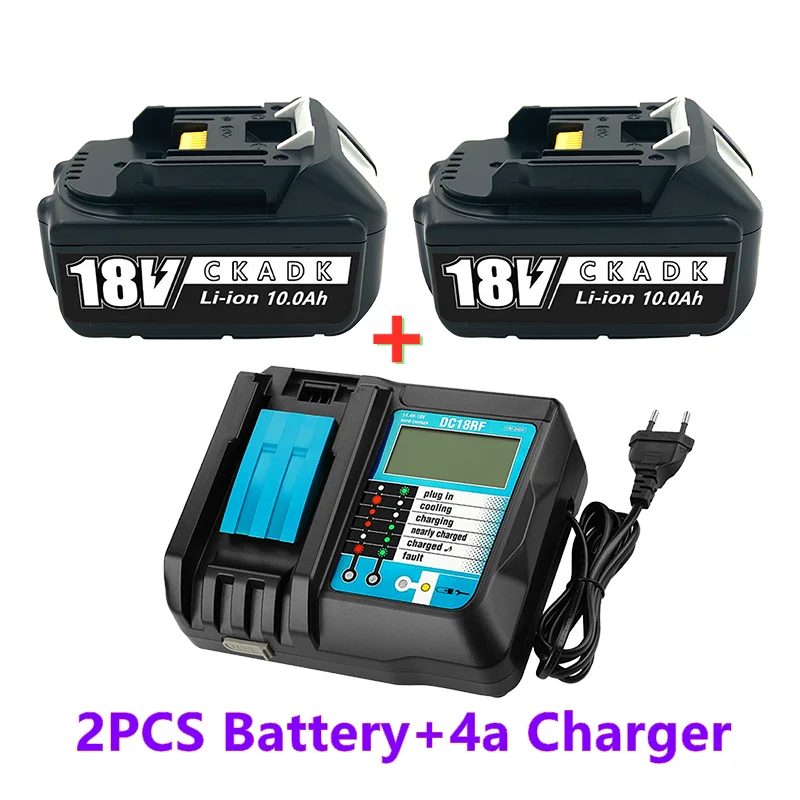 

2021New BL1860 Rechargeable Battery 18V 10000mAh Lithium ion for Makita 18v Battery BL1840 BL1850 BL1830 BL1860B LXT 400+charger
