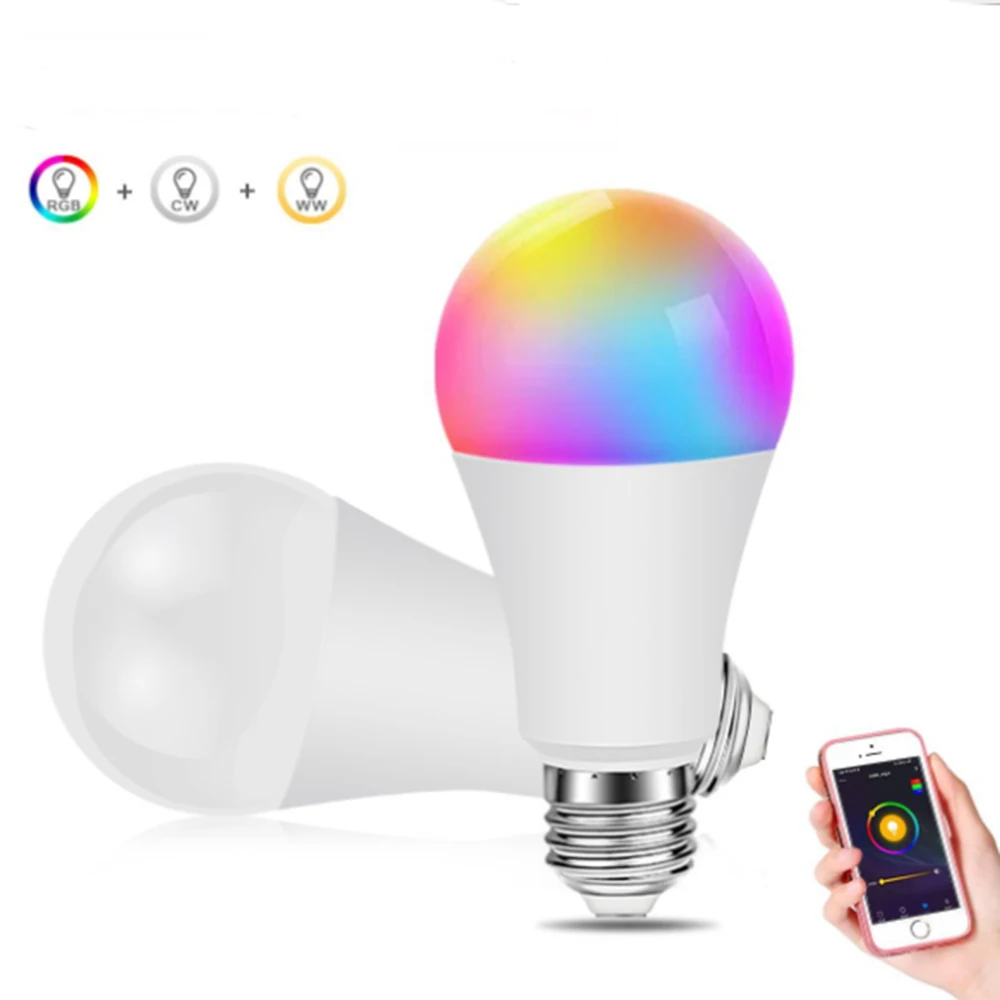 

Wifi Smart LED Bulb 15W RGB Color Changing Light Dimmable LED Lamp Work with Alexa Google Voice Control