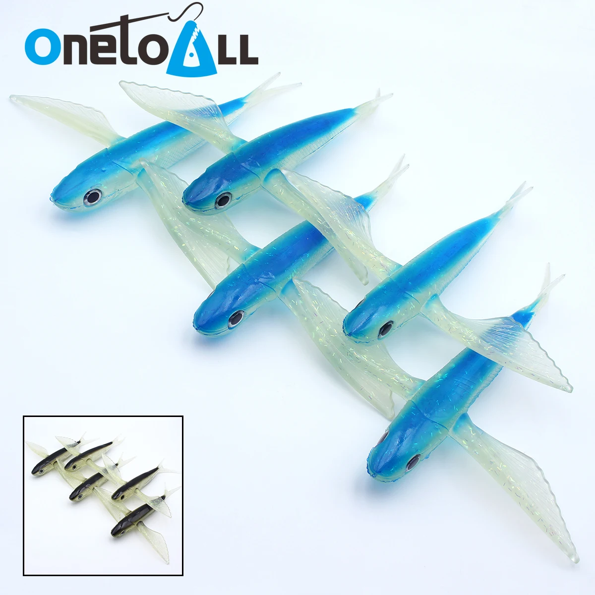 5 шт. OnetoAll 9 ''похожая на настоящую летучей рыбы приманки Big Game плавающая