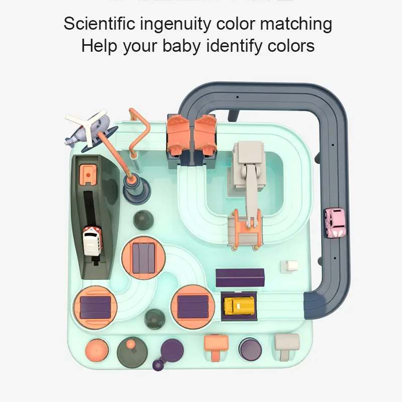 

Freewheeling Rail Car Adventure Toy Set Race Car Track Set for Kids Parent-child Interaction Racing Toy Kit NSV775