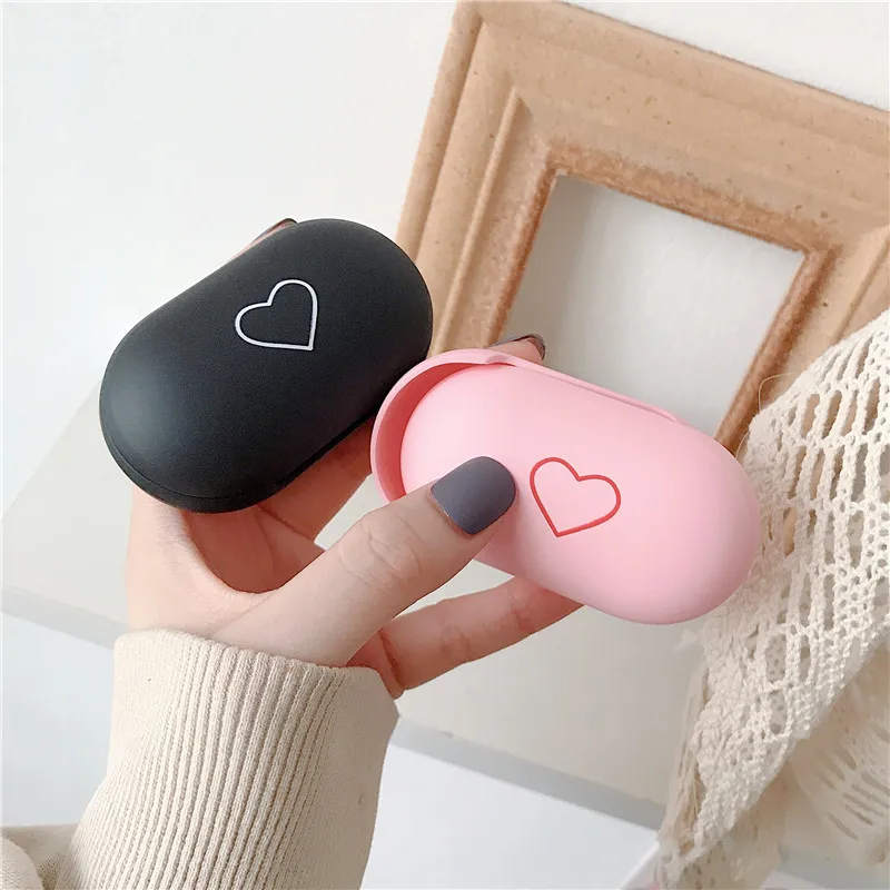 Жесткий пластиковый чехол для Samsung Galaxy Buds Plus + Love Heart Bluetooth наушники гарнитура Buzz