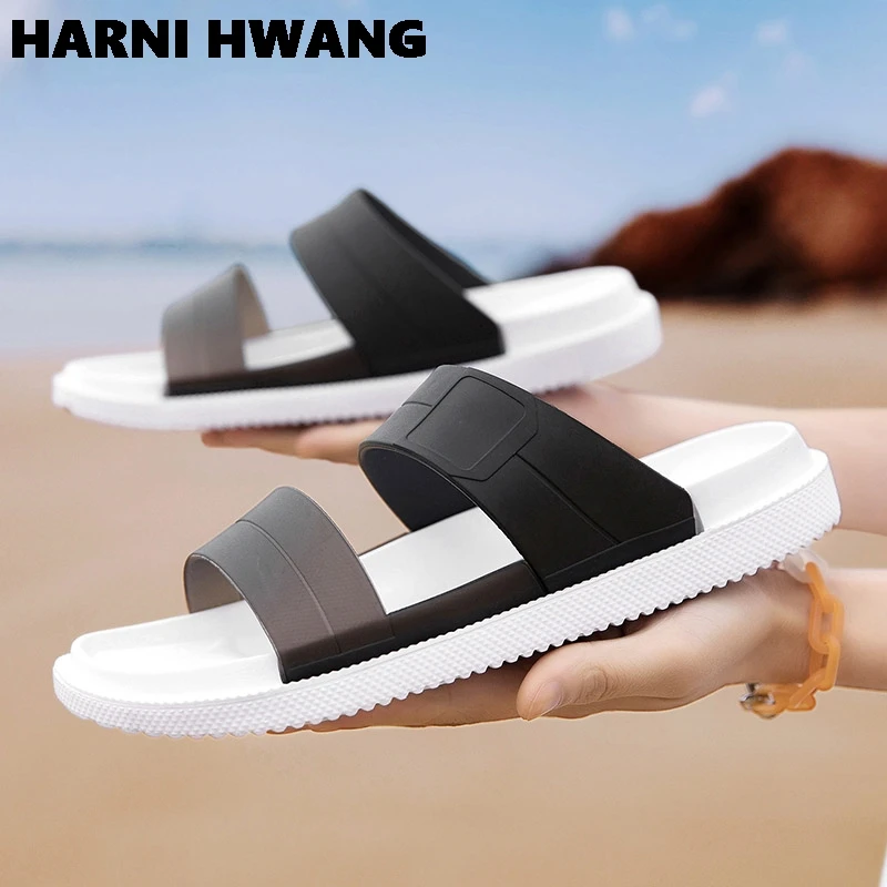 

Fashion Couple Sandals Shoes Colorful Uppers Comfortable And Breathable Ankle Wrap Slippers Rubber Material Flat Heel Size 40-45