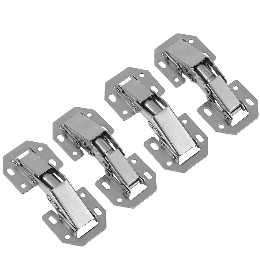 

4 inch Cabinet Hinge 90 Degree No-Drilling Hole Cupboard Door Buffer Hinges for Cabinet Door Furniture Hardware