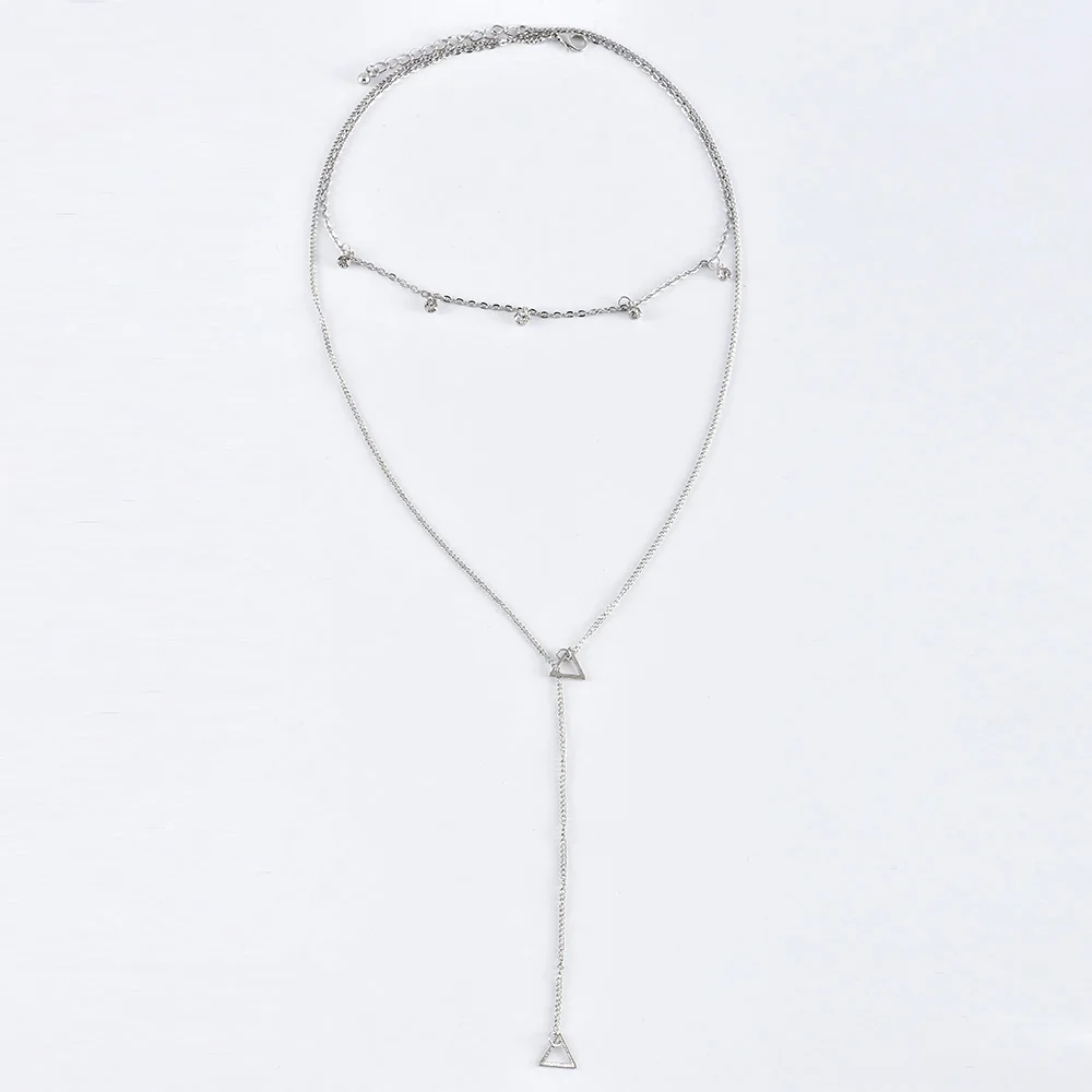 Модные ожерелья для женщин 2019 массивные треугольные подвески на цепочке женские