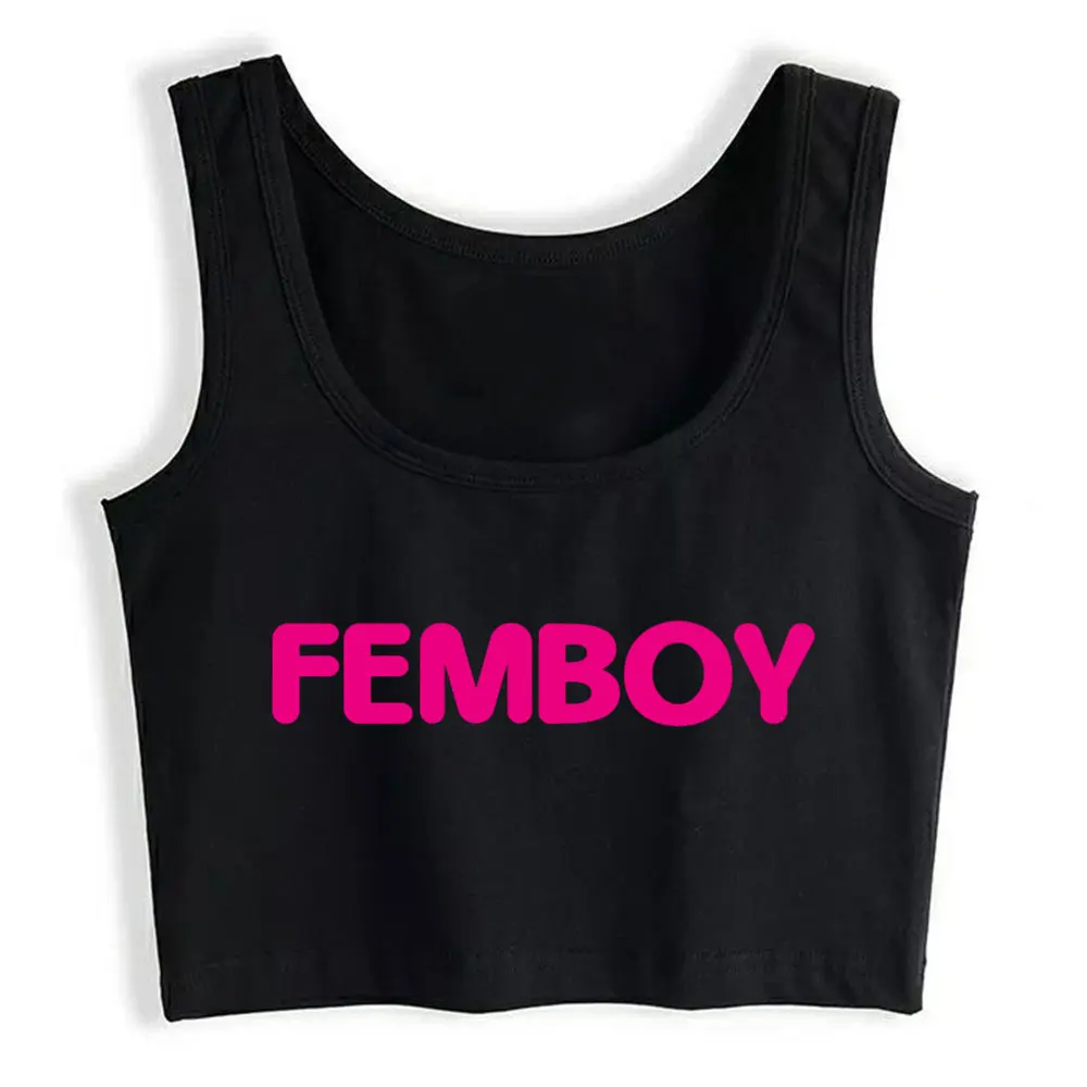 

Crop Top Sport Femboy Design Casual Vintage Print Tops Women