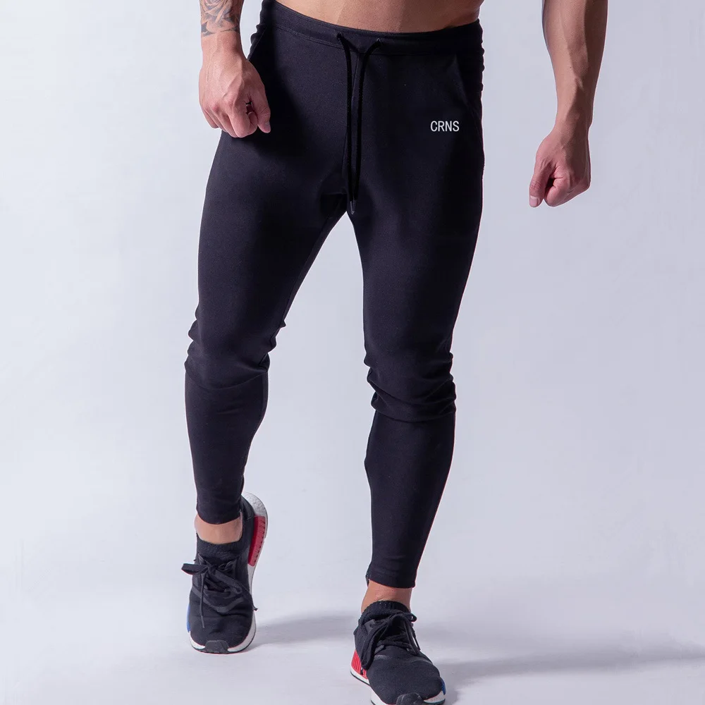 

Black Casual Skinny Pants Joggers Cotton Sweatpants Men Gyms Fitness Workout Sportswear Trousers Autumn Male Crossfit Trackpants