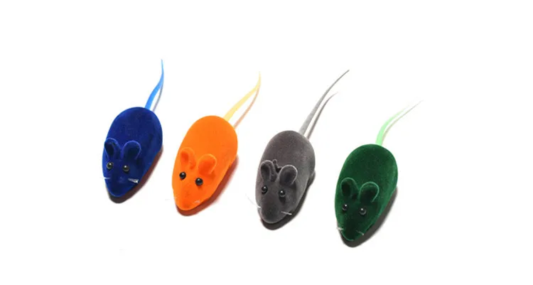 

1 Pc Randm Color Cat Toy Color Lifelike Pet Flocking Vocal Mouse Anti Depression