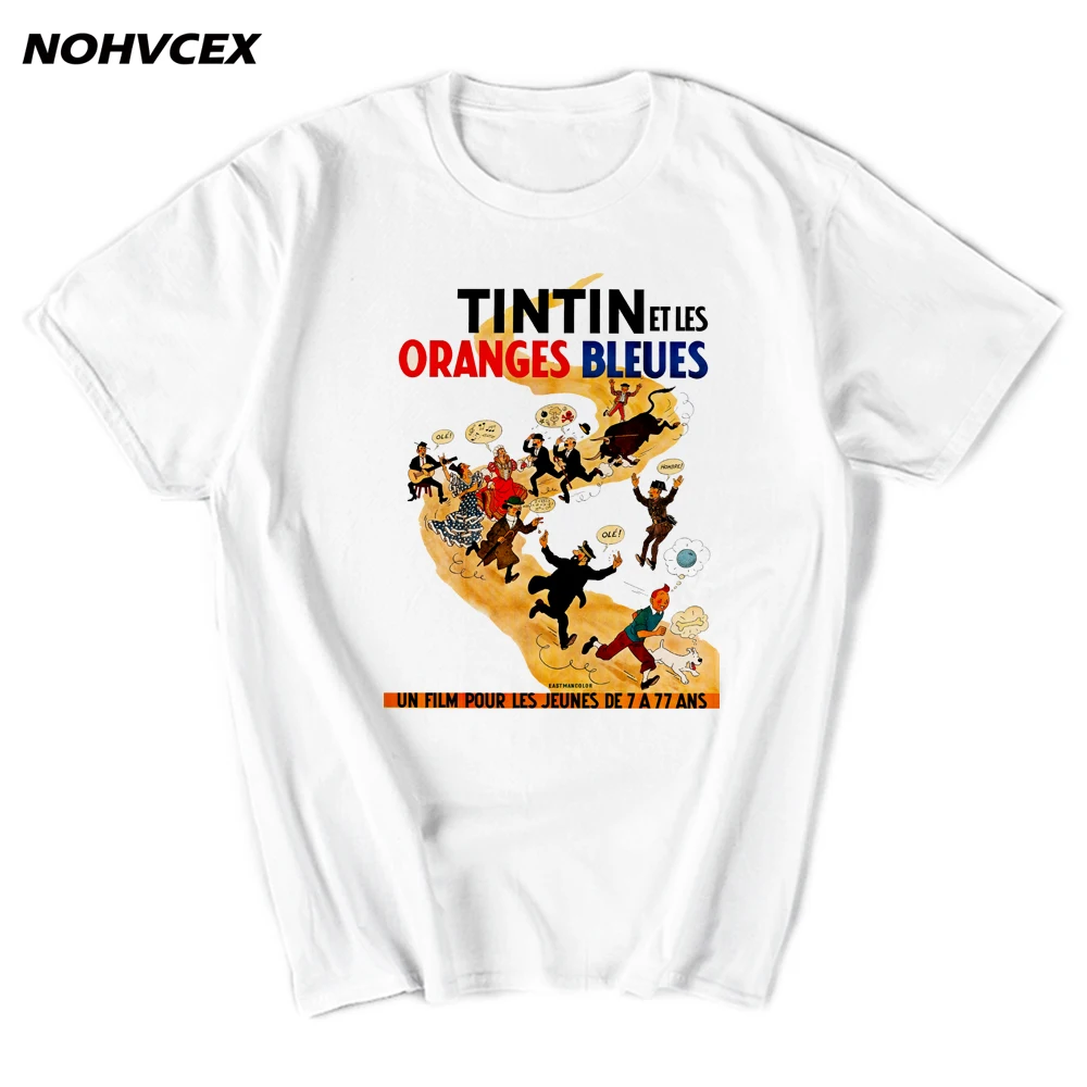 Рубашки с героями мультфильмов Приключения Тинтина|Мужские футболки| |