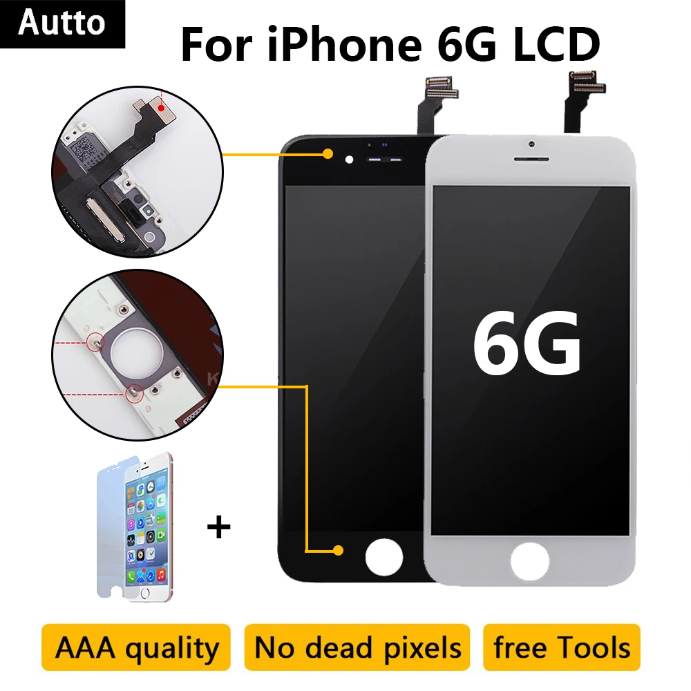 10 шт./100% тест класс AAA 4 7 дюймов для iPhone 6 ЖК дисплей с сенсорным экраном дигитайзер