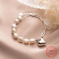 korean version of the best selling 100 925 sterling silver love pearl bracelet bijo womens accessories exquisite gift
