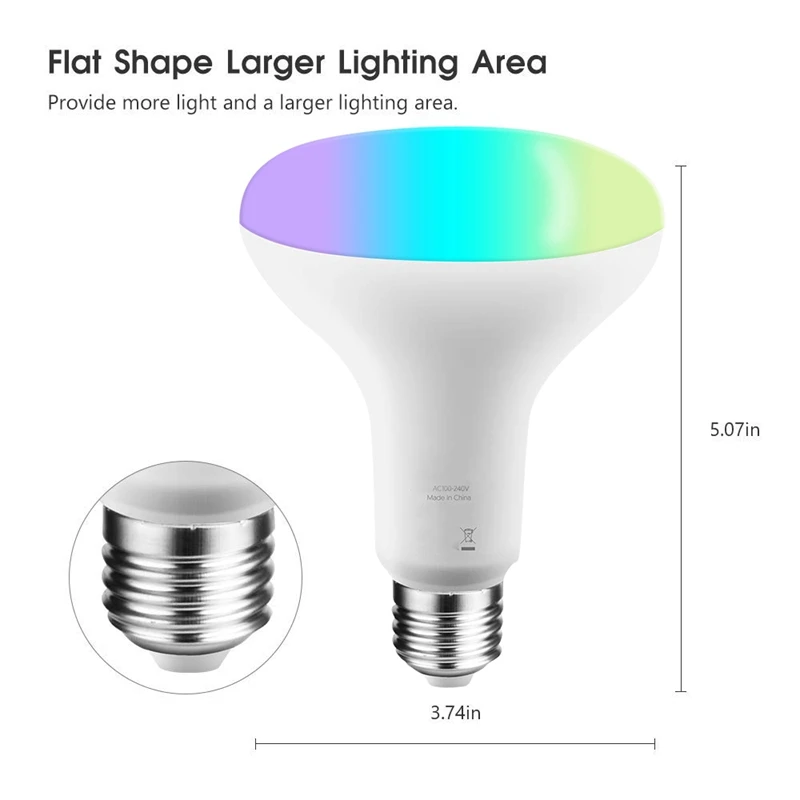 WiFi BR30 LED Flood Light Bulb Tunable White & Color Changing Smart E27 | Лампы и освещение