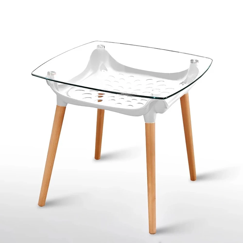 Домашний обеденный стол из закаленного стекла на ножках бука с подрамкой новый