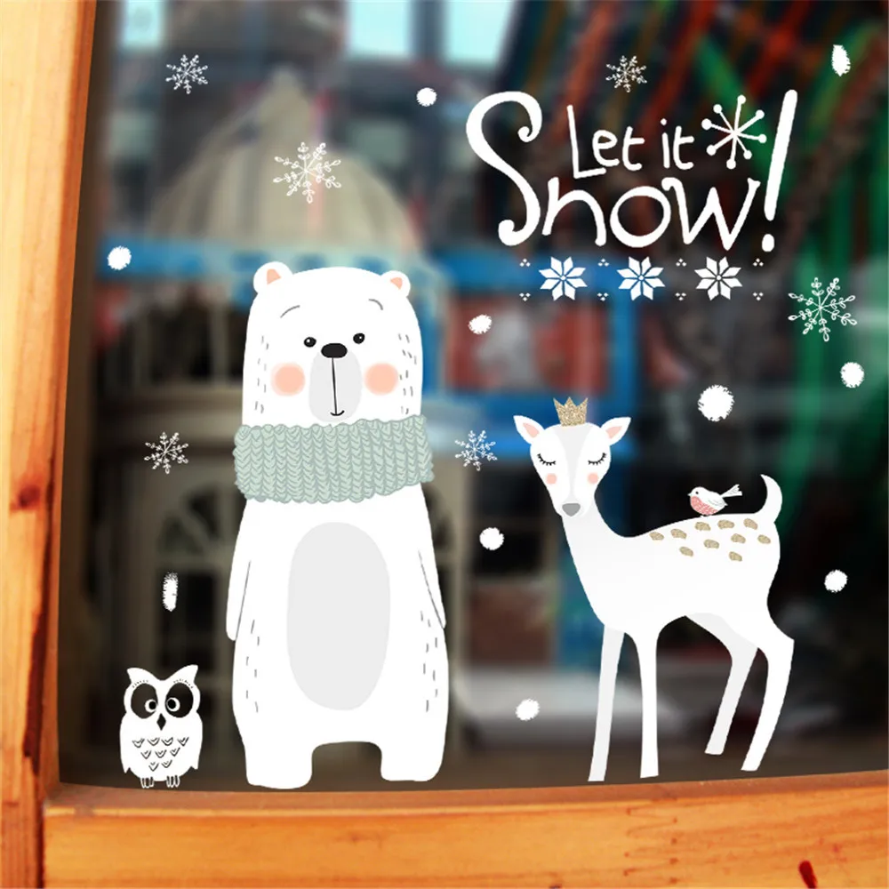 

Christmas window wall stickers bedroom living room glass doors and windows background decoration stickers (60x90cm)