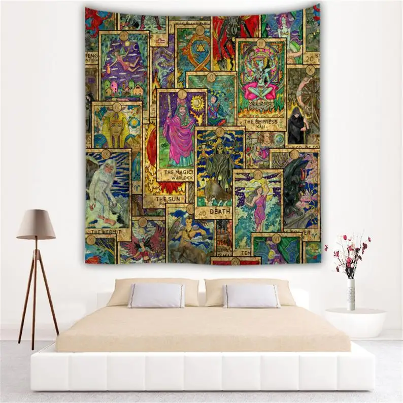 Гобелен настенный Декор Ковер для фона настенное искусство Мандала Таро карта