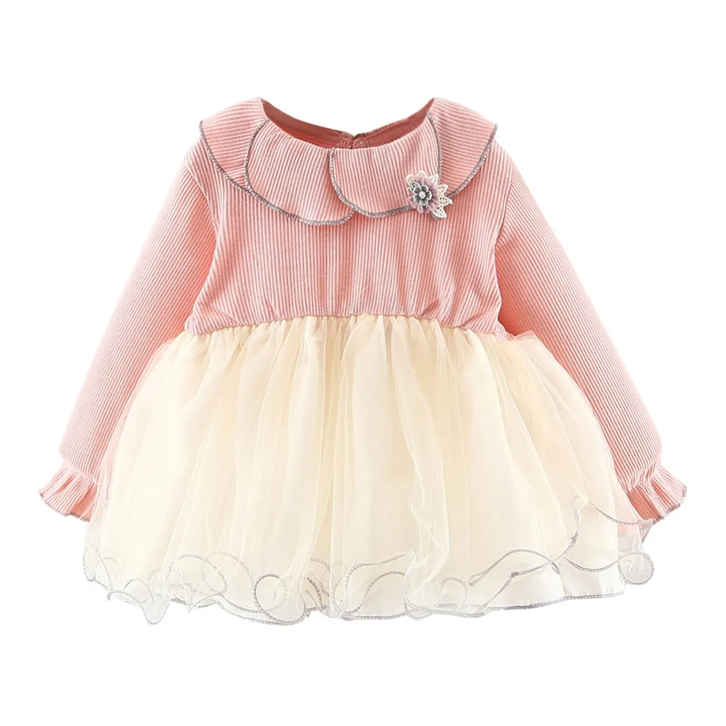 Платье для маленьких девочек Сезон осень Кружевное фатиновое платье в стиле