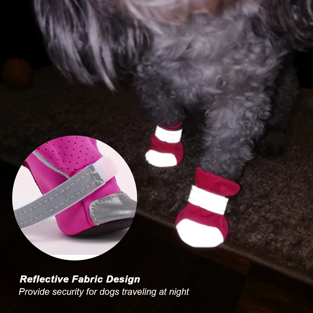 Reflective Dog Shoes Mesh Breathable Anti-slip Durable for small big dogs chihuahua pit bull Summer Winter Boots supplies | Дом и сад