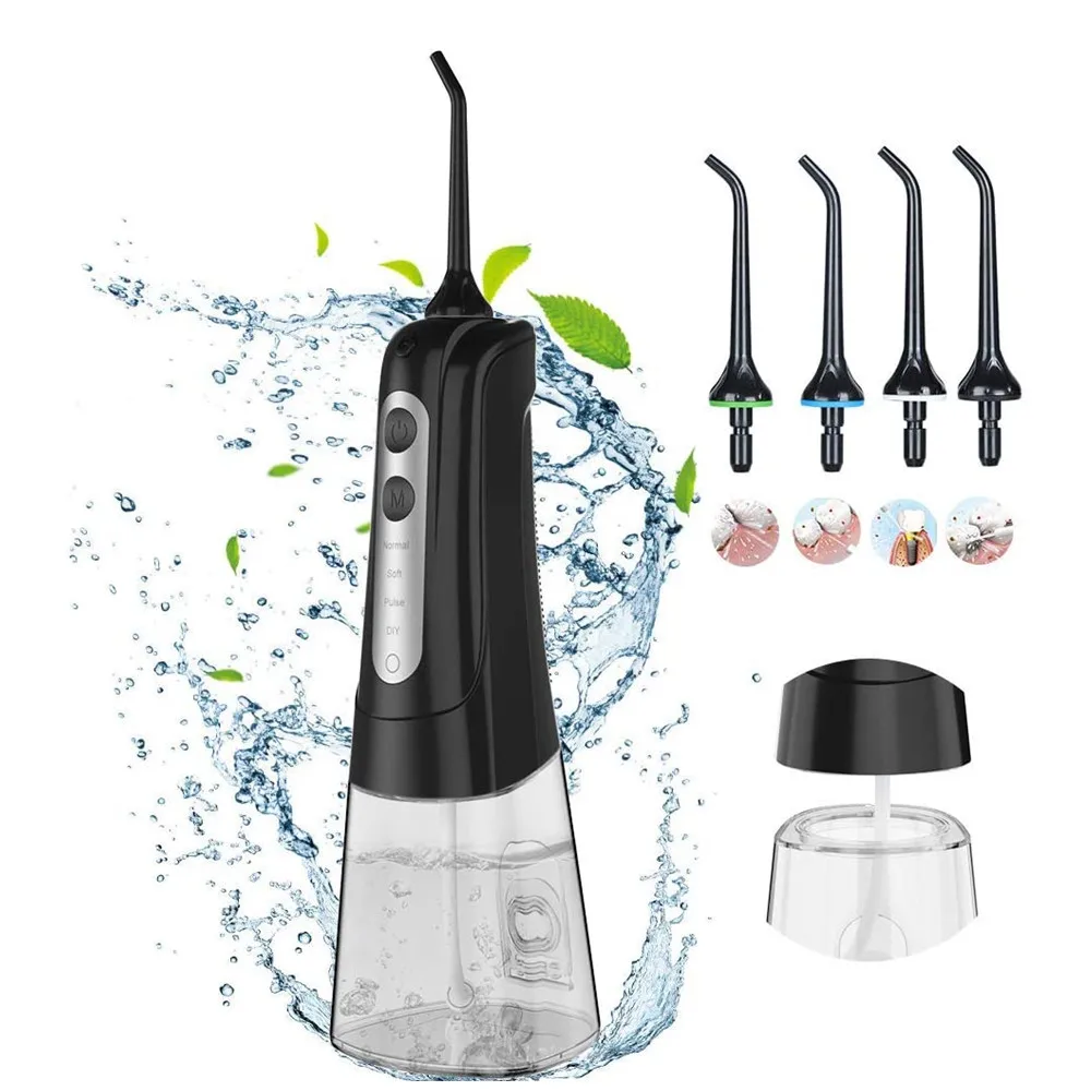 Oral Irrigator USB Rechargeable Water Flosser Portable Dental Water Jet 300ML Water Tank Waterproof Teeth Cleaner