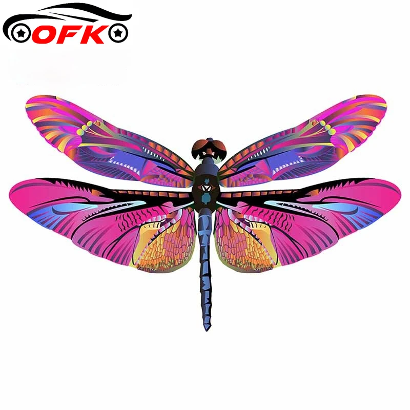 

OFK 13 см X 7,9 см для цветной стрекозы насекомое Водонепроницаемая фотография ноутбука декоративная наклейка графика холодильника