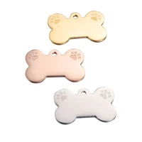 stainless steel dog bone tag name pet id tags identity plate tags for pets mirror polish necklace pendant