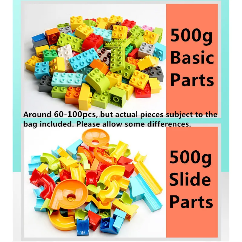 500g Marble Race Run Large Basic Building Blocks Complementary Parts for Wall Desk Compatible Particles Children Toys | Игрушки и хобби