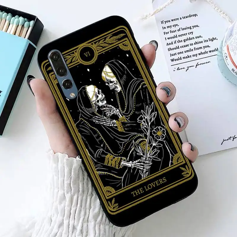 

TOPLBPCS Death Tarot Bling Cute Phone Case for huawei P8 P9 p10 p20 P30 P40 pro lite psmart 2019
