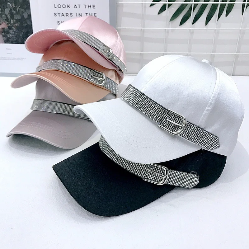 Women Fashion Baseball Cap Topee Dad Hat Baseball Friends Hip Hop Caps Beach Hat Summer Women Bright Diamond Cap