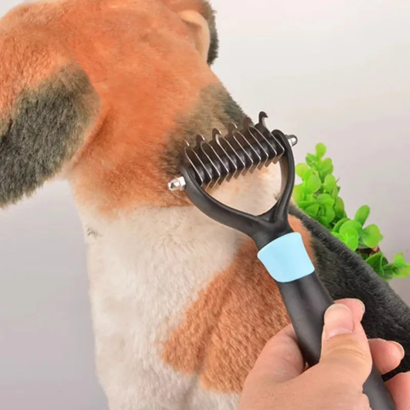 Двусторонняя Расческа для домашних животных из нержавеющей стали удаления