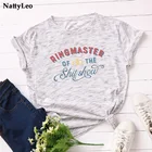 Женская футболка из размера плюс хлопка, Повседневная футболка с круглым вырезом и коротким рукавом, с буквенным принтом, для лета, 100%