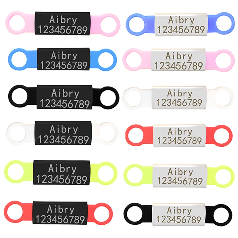 Personalized ID Name Pet Cat Dog Tag Custom Silicone Stainless Steel Engraved Nameplate Puppy Collar Tags Accessories | Дом и сад