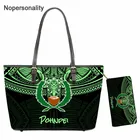 Роскошная женская сумка на плечо и кошелек Nopersonality, женская сумка из искусственной кожи с принтом племени Понпеи полинезийского самоанского племени, Лидер продаж