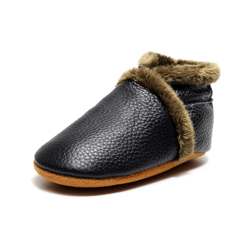 

Сапоги детские из воловьей кожи, с мягкой подошвой, с плюшевой подкладкой, зимние, теплая, 2020