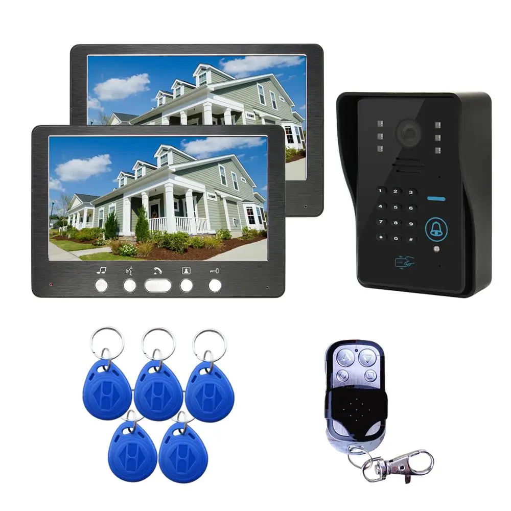 SYSD Easy Installation 7 Inch Monitor Wired Video Intercom Door Phone With RFID Camera Doorbell