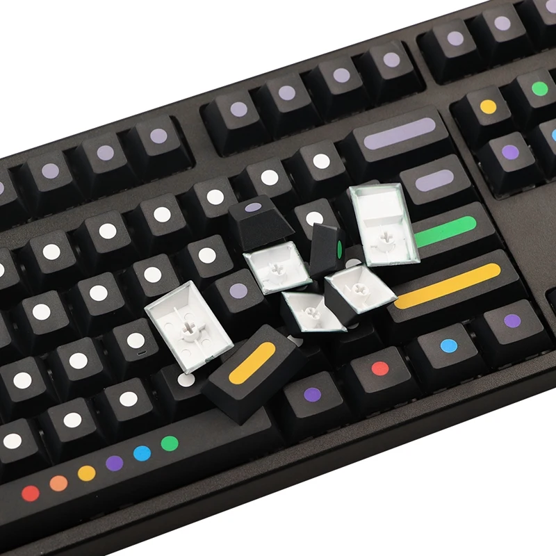 

128 Keys/Set Dots Keycaps Cherry Profile PBT Key Caps for MX Switch Mechanical Keyboard Dye Sublimation Key Cap