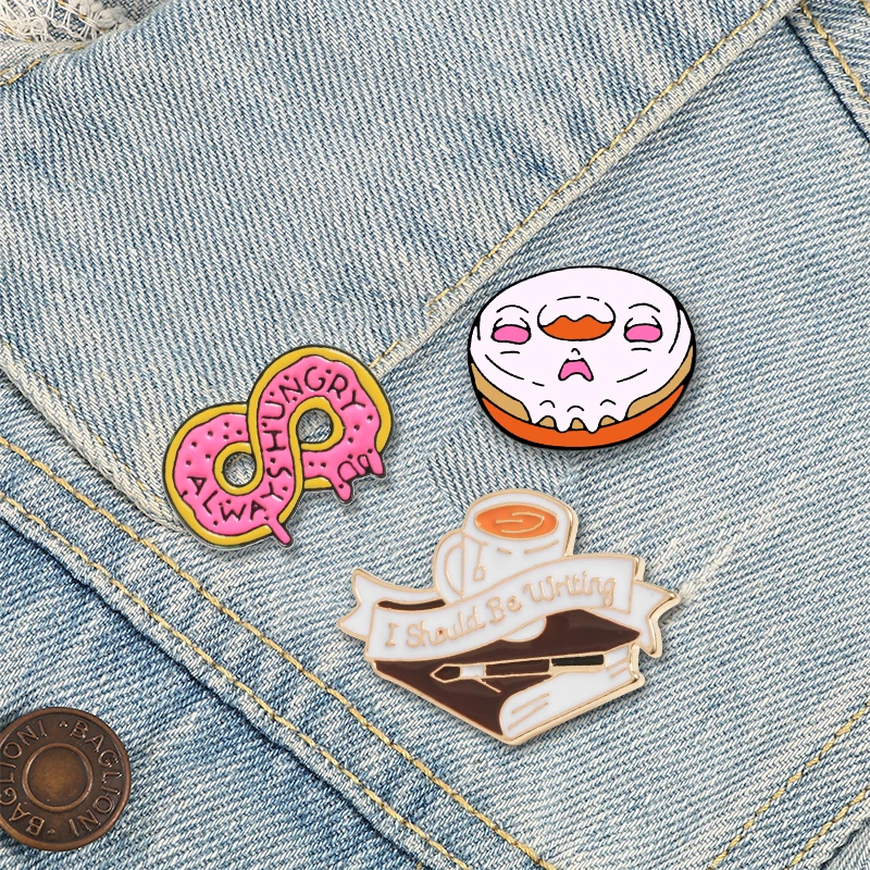 Брошь в виде десерта для еды эмалированные булавки пончиков и кофейных закусок