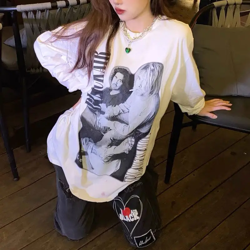 Худи женское черное оверсайз в стиле хиппи Харадзюку осень 2021 | Женская одежда