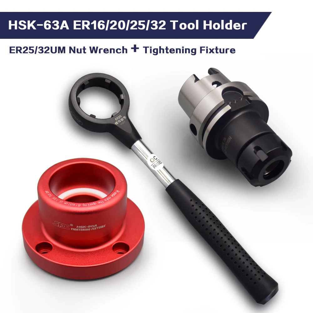 Держатель цангового патрона HSK63A-ER16/20/25/32 + держатель инструмента HSK63A затягивающий