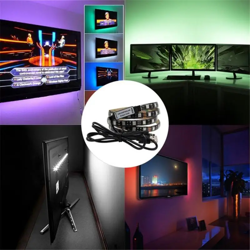 

5V LED Strip Light with Remote Control Waterproof RGB Tape Lamp TV Background Decoration LED TV Light Screen BackLight