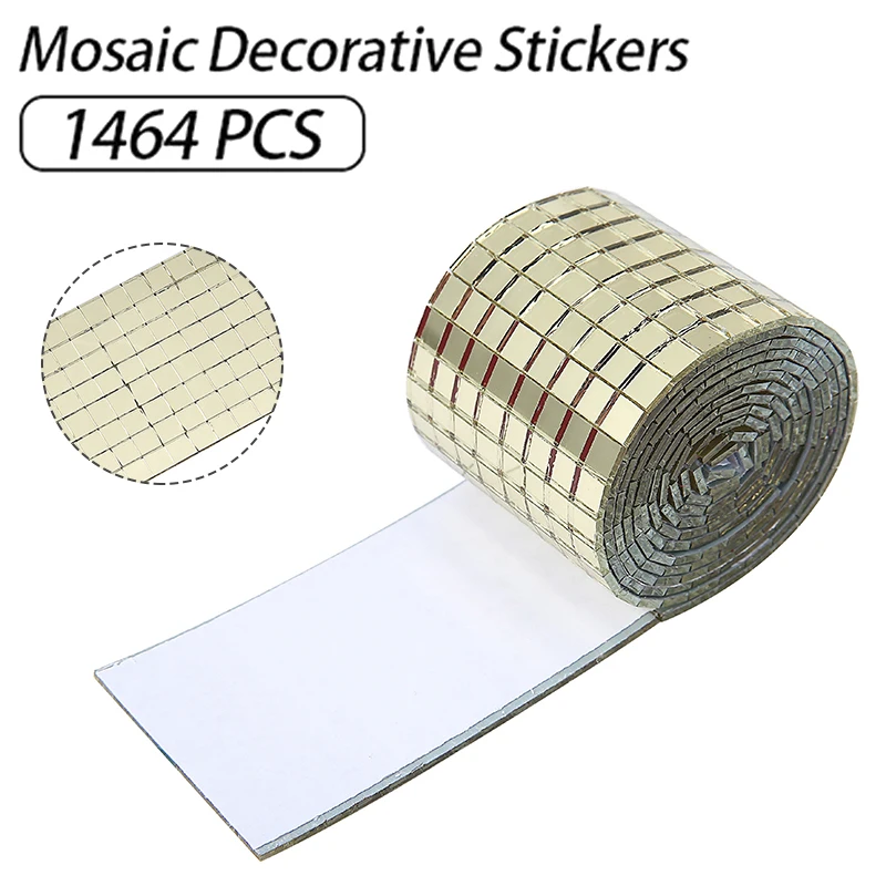 1 Roll Self-Adhesive Glass Craft Mini Square Mirrors Mosaic Tiles Wall Stickers For DIY Handmade Crafts Home Decoration |