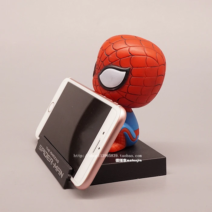 super hero captain america spiderman groot spider man vinyl shaking head doll q ver mobile phone holder stand table decoration free global shipping