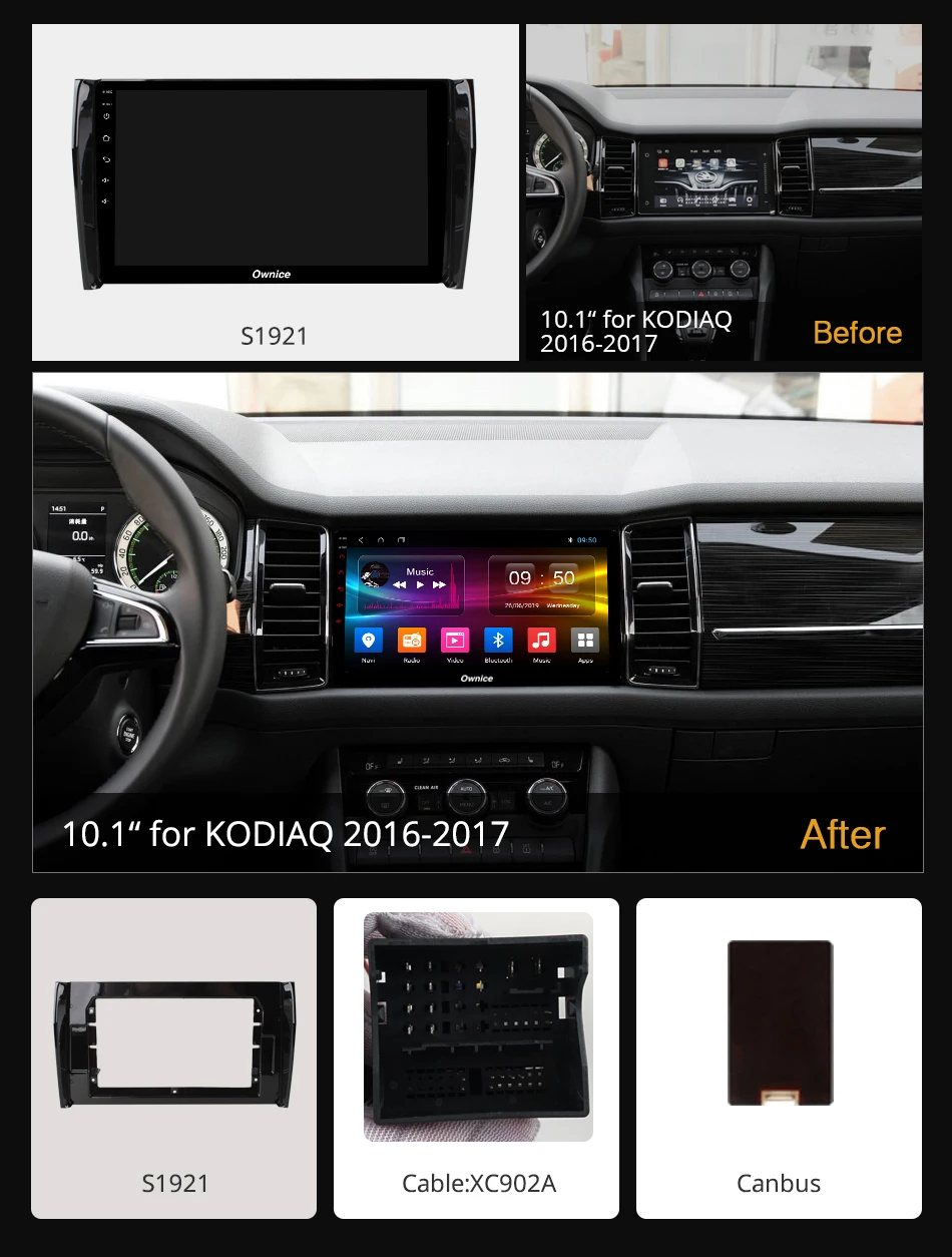 Ownice 10 1 &quotAndroid 9 0 Octa Core 4 Гб RAM 360 панорама DSP автомобильный dvd GPS k3 k5 k6 для Skoda Kodiaq 2016 2017