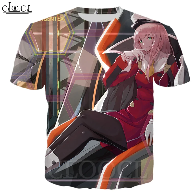 Популярная мужская и женская футболка CLOOCL с 3D принтом из аниме Дарлинг в франксе