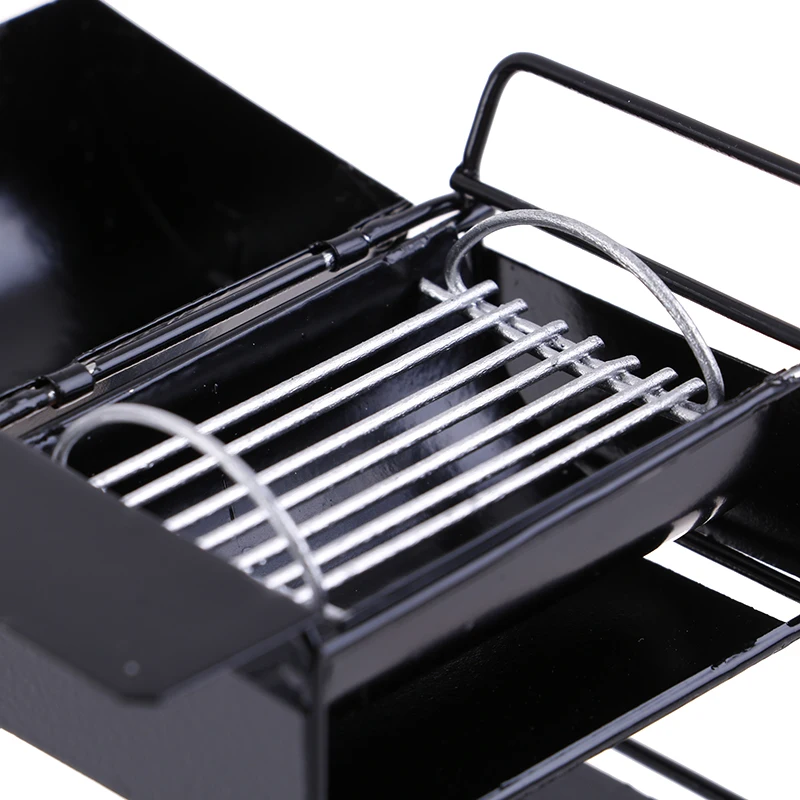 

Mini Black Bbq Car Set 1:12 Doll House Accessories Delicate Simulation Decorations Doll House Scene Bbq Set